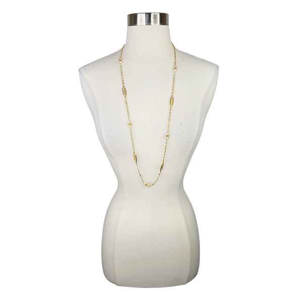 Vintage Monet Golden Pearl Chain Necklace - Picture 1 of 5